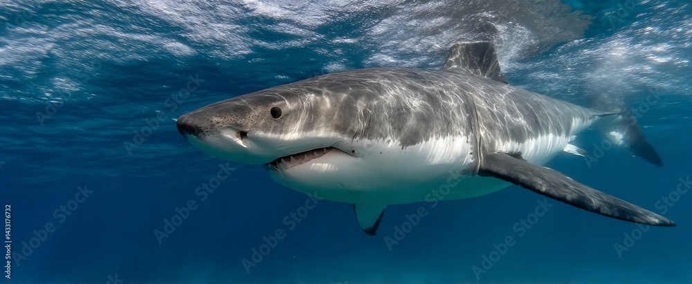Fototapeta premium Great white shark underwater (3)