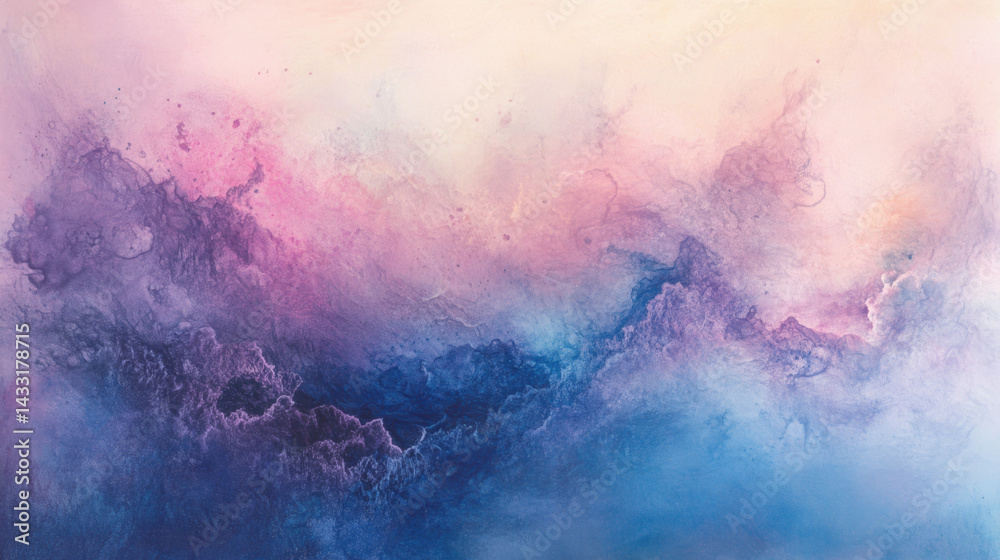 Obraz premium Abstract watercolor background with vibrant pink purple and blue hues blending seamlessly creating a dreamy artistic textured backdrop suitable for design projects and creative concepts