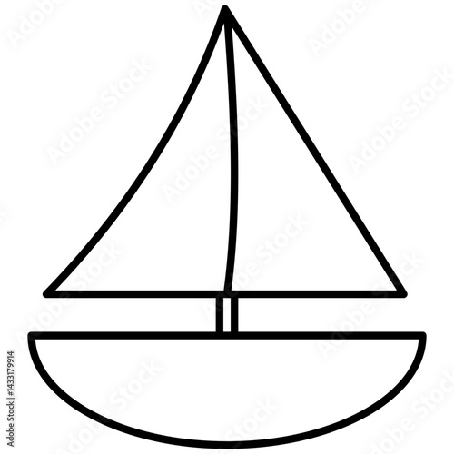 Cute Hand-Drawn Sailboat Outline – Minimal Nautical SVG Illustration