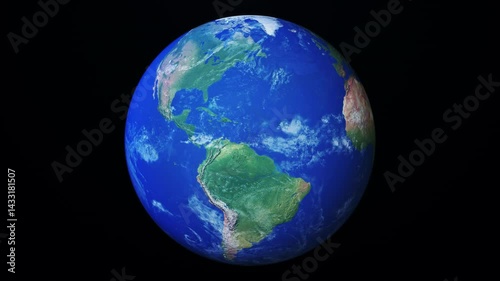 Holographic planet earth loop animation isolated on a black background. Rotating stylized semi-transparent world globe. Big data technology, business, communication, or digital concept
