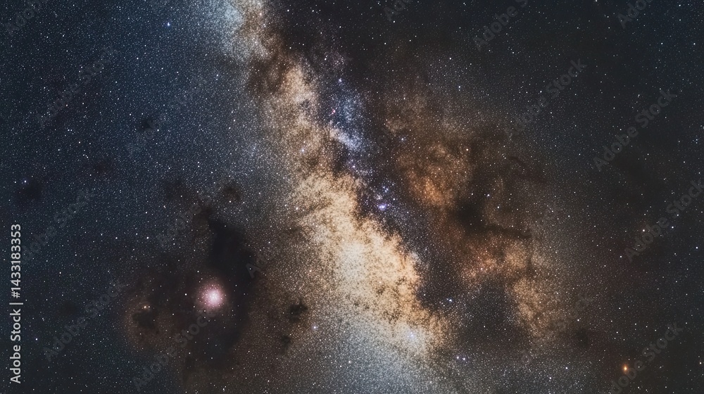 Obraz premium Stunning Night Sky with Milky Way Galaxy and Distant Stars