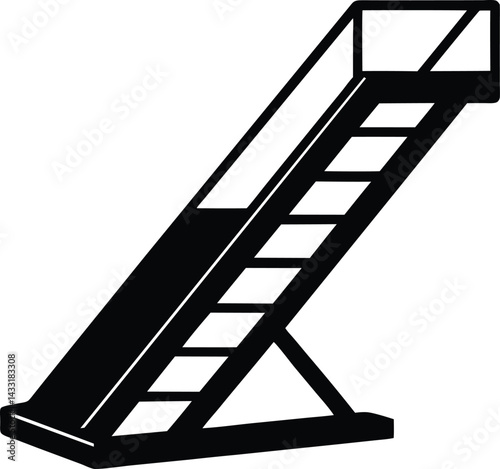  lift ramp different style silhouette on whrite background