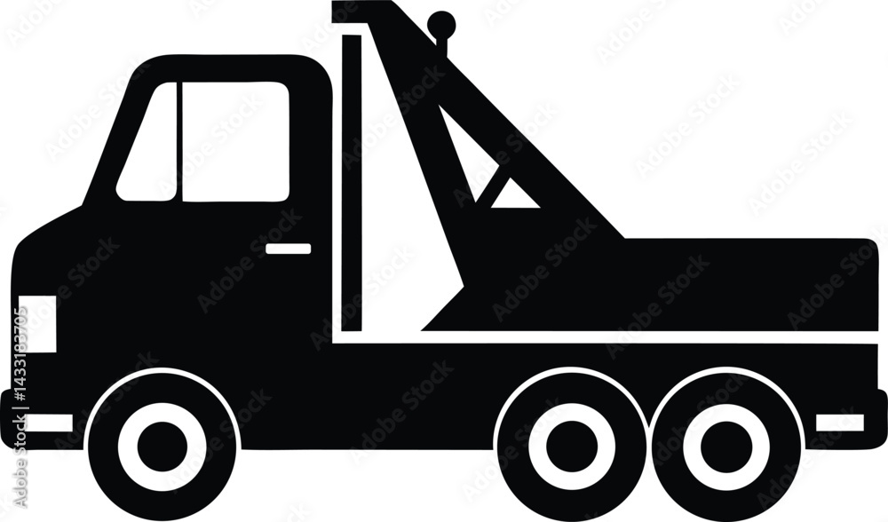Naklejka premium tow truck silhouette on white background