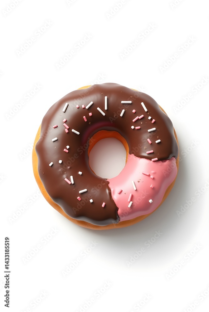 Single Donut Isolated on White Background for Product Display Single Donut Isolated on White Background for Product Display