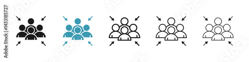 Assembly point icon in flat style. Basic vector symbol illustration