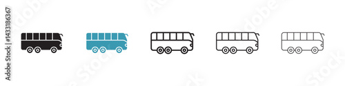 Bus coach icon in flat style. Basic vector symbol illustration