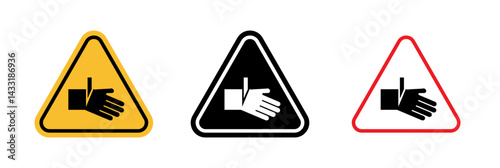 Cutting hand straight blade sign in flat style. Basic vector symbol illustration