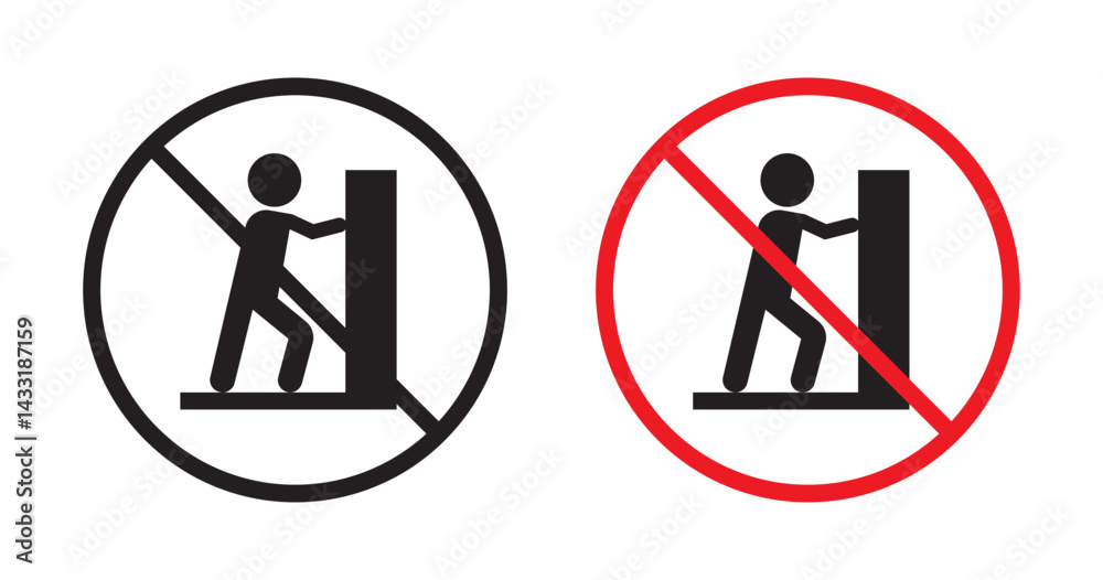 Do not push sign in flat style. Basic vector symbol illustration