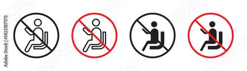 Do not sit sign in flat style. Basic vector symbol illustration