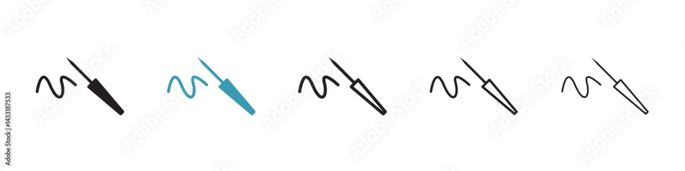 Eyeliner brush icon in flat style. Basic vector symbol illustration Eyeliner brush icon in flat style. Basic vector symbol illustration