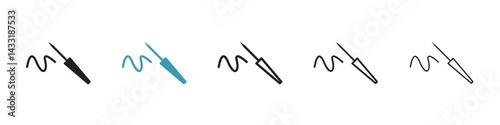 Eyeliner brush icon in flat style. Basic vector symbol illustration
