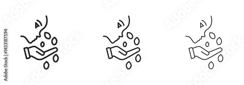 Face washing icon in flat style. Basic vector symbol illustration