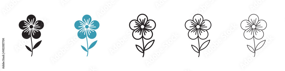 Flax flower icon in flat style. Basic vector symbol illustration Flax flower icon in flat style. Basic vector symbol illustration