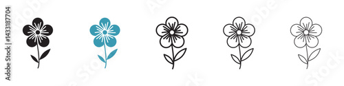 Flax flower icon in flat style. Basic vector symbol illustration