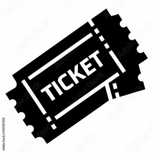 Two Event Tickets Admission Pass Graphic Illustration In Black And White