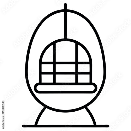 Rattan-swing-chair-outline-icon-on-white-background