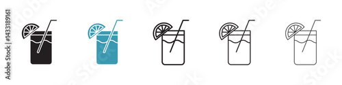 Lemonade icon in flat style. Basic vector symbol illustration