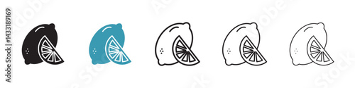 Lemon icon in flat style. Basic vector symbol illustration