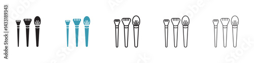 Makeup brush icon in flat style. Basic vector symbol illustration