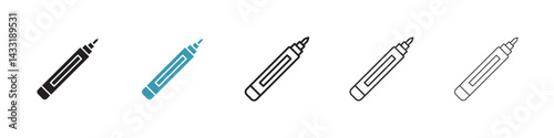 Marker icon in flat style. Basic vector symbol illustration