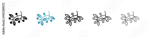 Mistletoe icon in flat style. Basic vector symbol illustration