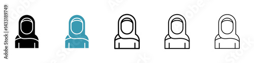 Muslim women icon in flat style. Basic vector symbol illustration