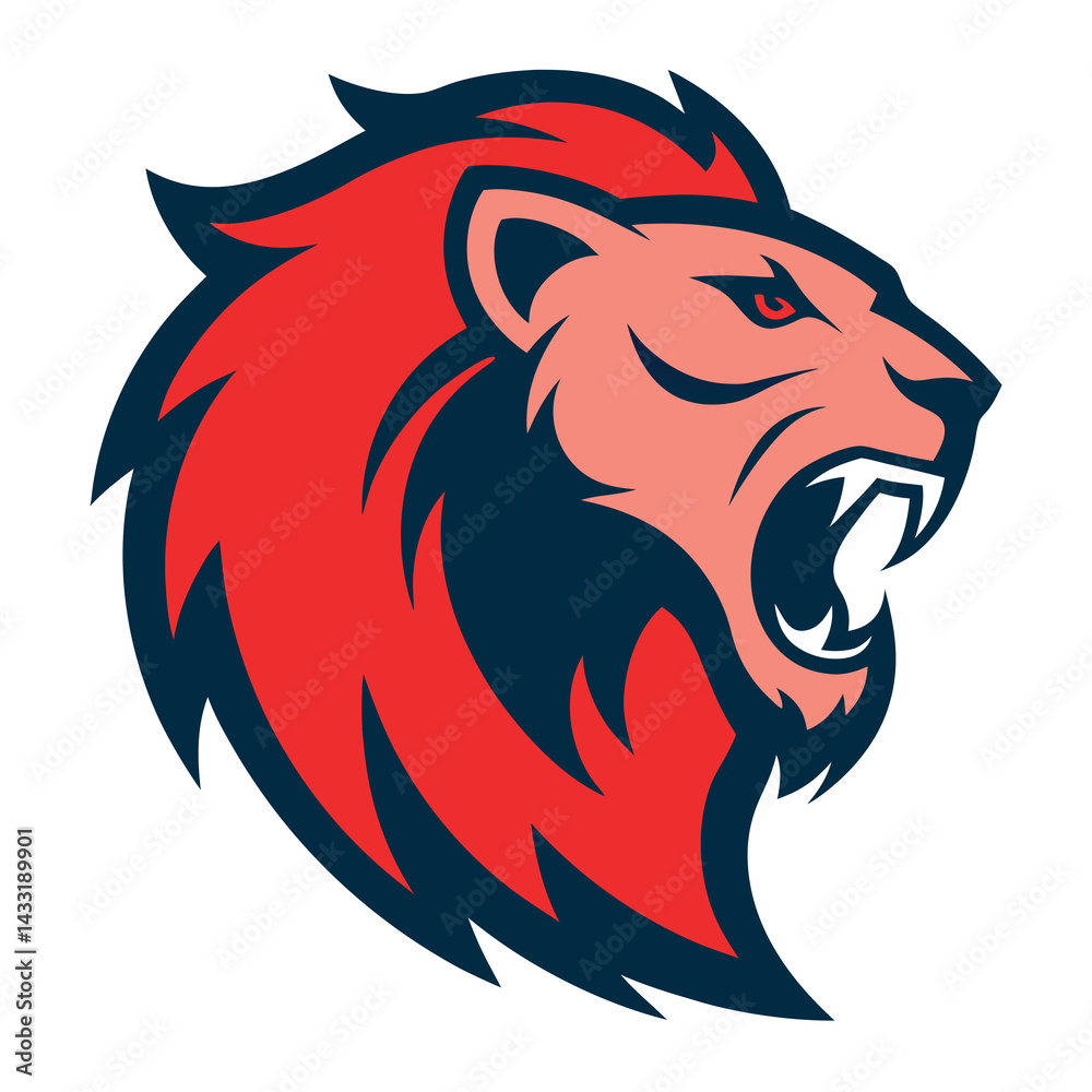 Fototapeta premium Roaring-lion-logo-template. 
