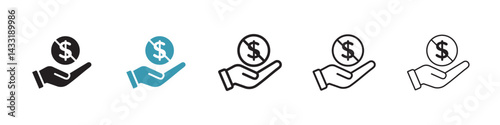 No dollar sign in flat style. Basic vector symbol illustration