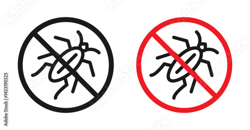 No parasitic insects sign in flat style. Basic vector symbol illustration