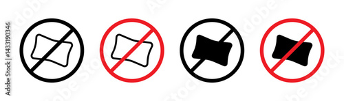 No pillow sign in flat style. Basic vector symbol illustration