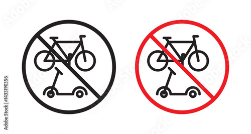 No scooters sign in flat style. Basic vector symbol illustration