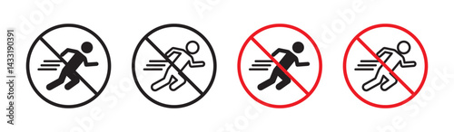 No running sign in flat style. Basic vector symbol illustration