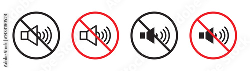 No sound sign in flat style. Basic vector symbol illustration