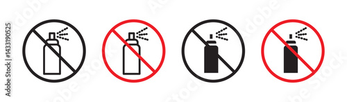 No spray can allowed sign in flat style. Basic vector symbol illustration
