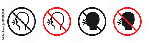 No talking sign in flat style. Basic vector symbol illustration