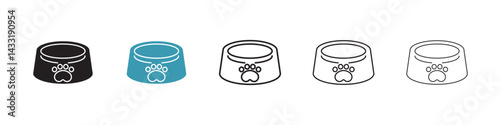 Pets bowl icon in flat style. Basic vector symbol illustration