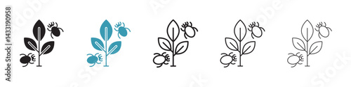 Pest plant icon in flat style. Basic vector symbol illustration