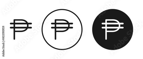 Philippine currency icon in flat style. Basic vector symbol illustration