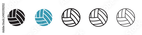 Volleyball ball icon in flat style. Basic vector symbol illustration