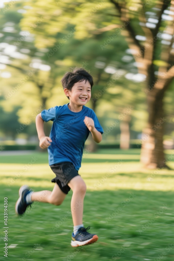 boy running in the park with a frisbee in his hand boy running in the park with a frisbee in his hand