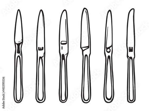 Surgical scalpel line art illustration design