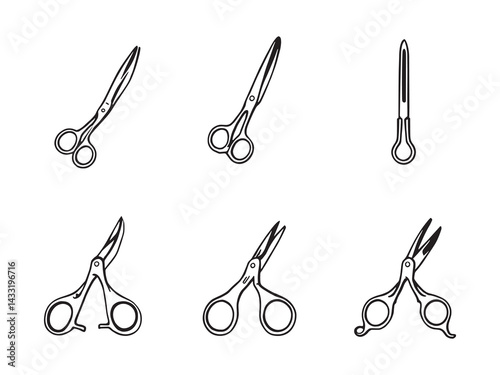 Surgical scalpel line art medical sketch