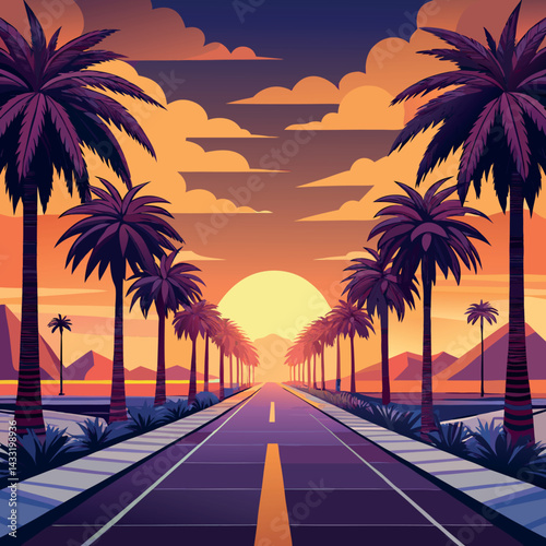 Very-beautiful-serene-boulevard-lined-with-symmetry. 