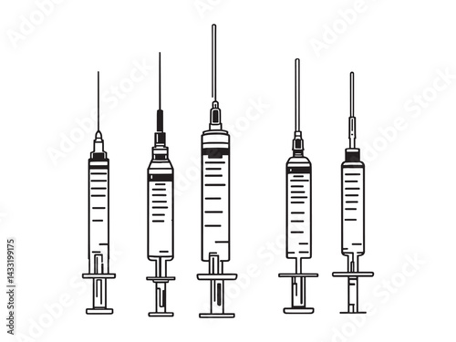 Syringe line art creative illustration design