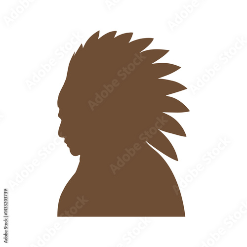 Silhouette of an american indian chief, for Native American Day celebration