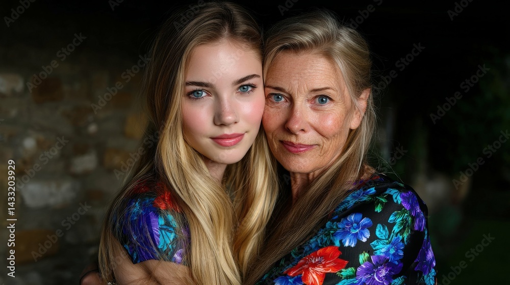 Obraz premium Hugging elderly parent goodbye