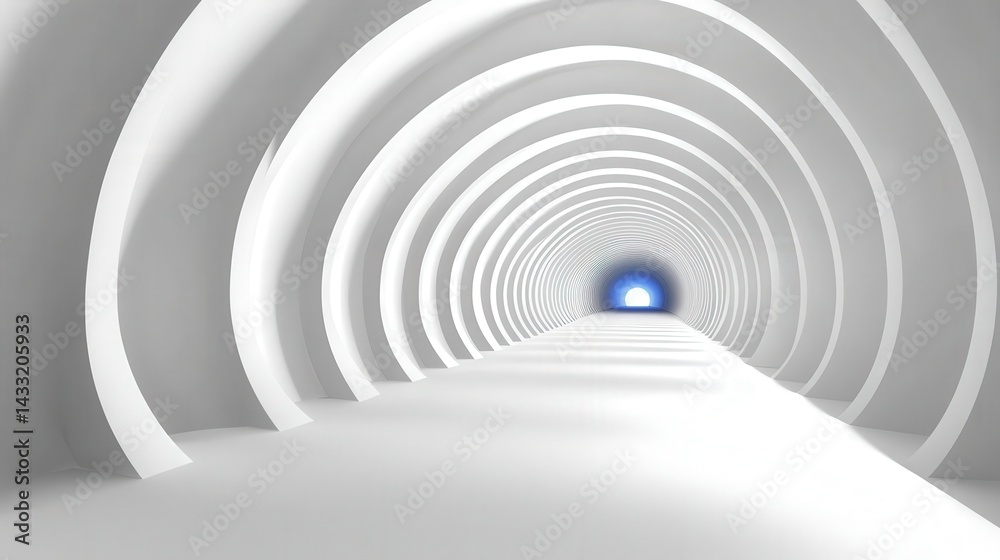 Obraz premium Abstract White Architectural Tunnel