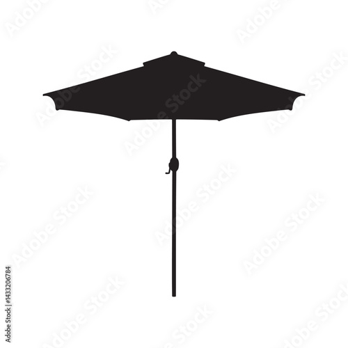 Silhouette of a Patio Umbrella with Crank Lift