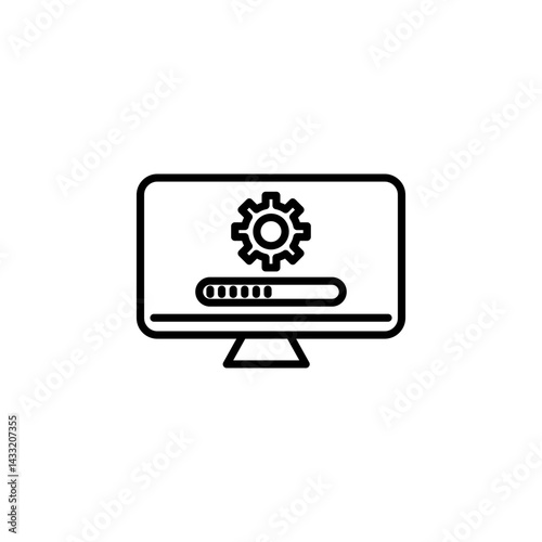 Computer system update icon vector illustration web design element