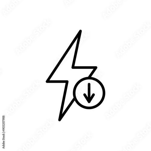 Energy reduction icon vector illustration web design element